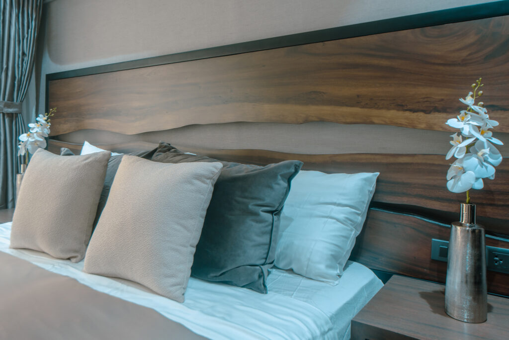 Acacia Wood Headboard Bed Frame